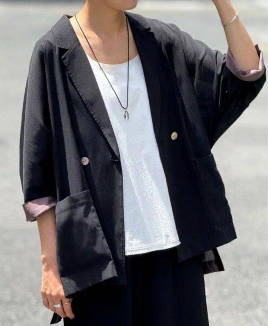 ◆未使用級◆ビアズリー◆2.6万◆シアードルマンジャケット◆黒◆大きいサイズ感◆