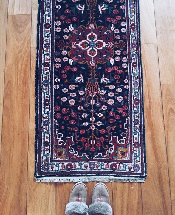 大幅値下げ‼️ヴィンテージ手織りペルシャ絨毯アンティークキッチンランナーマット