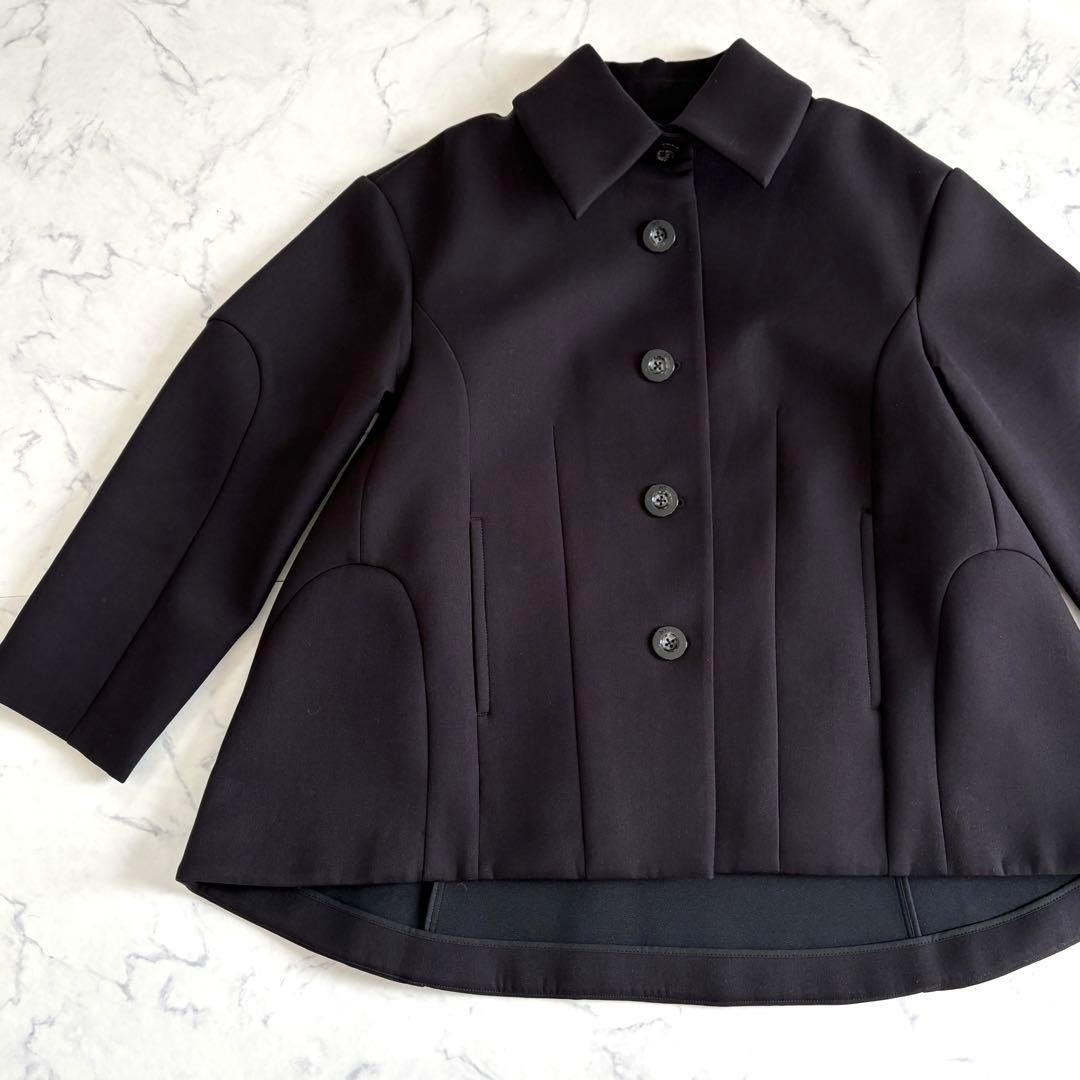 美品 アンスリード アーチコクーンテントコート黒 36 人気完売