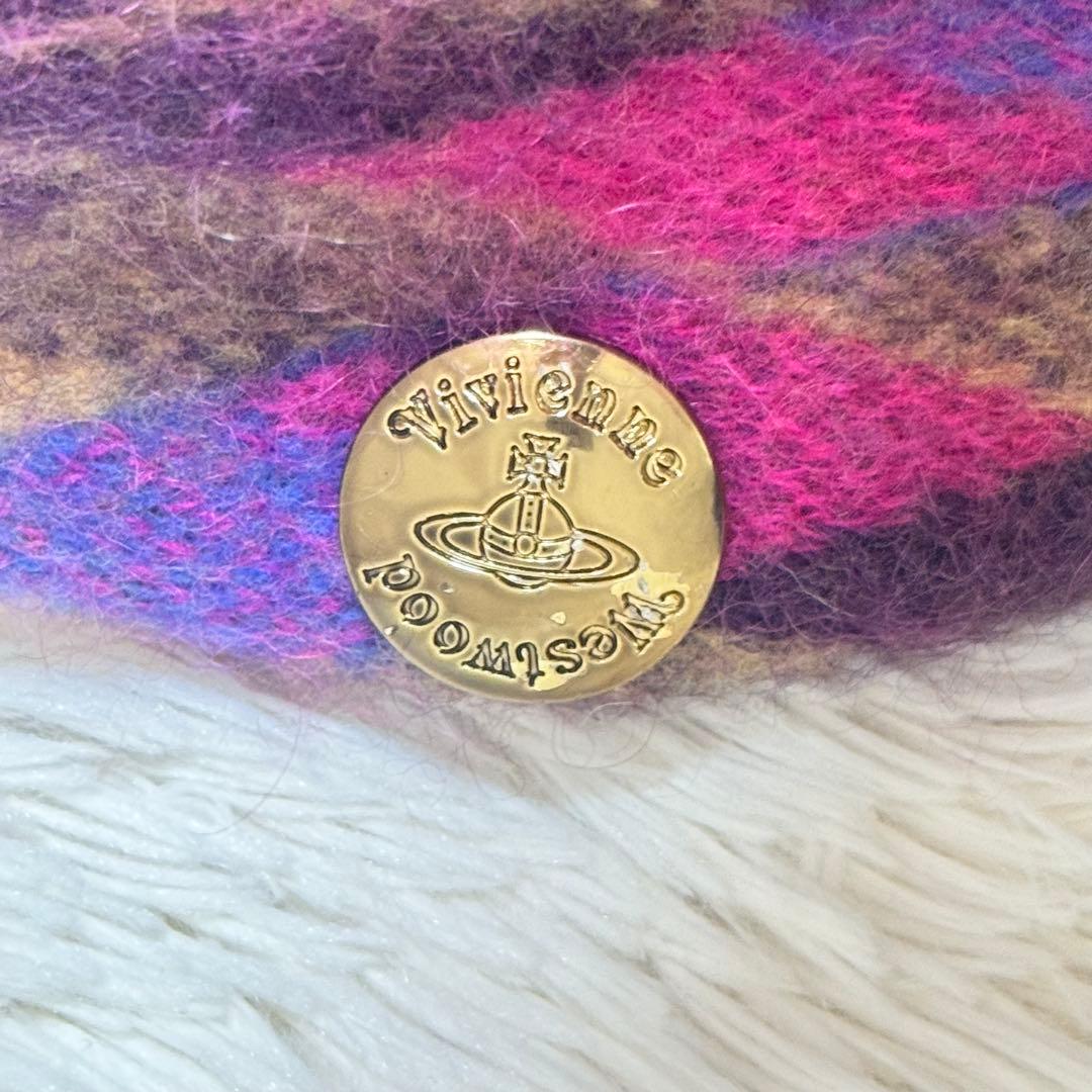 Vivienne Westwood ポンポン付き チェック ベレー帽 オーブ