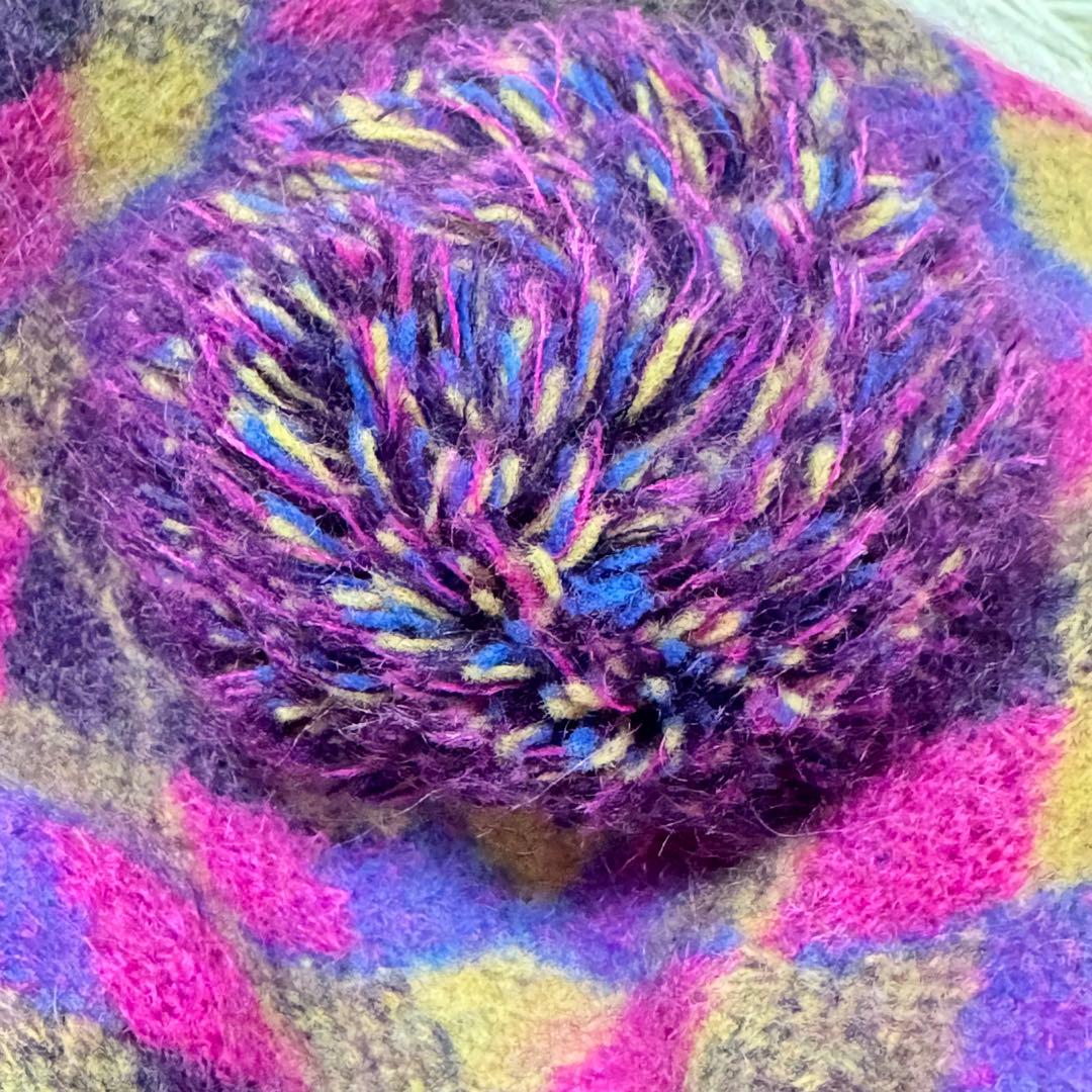 Vivienne Westwood ポンポン付き チェック ベレー帽 オーブ