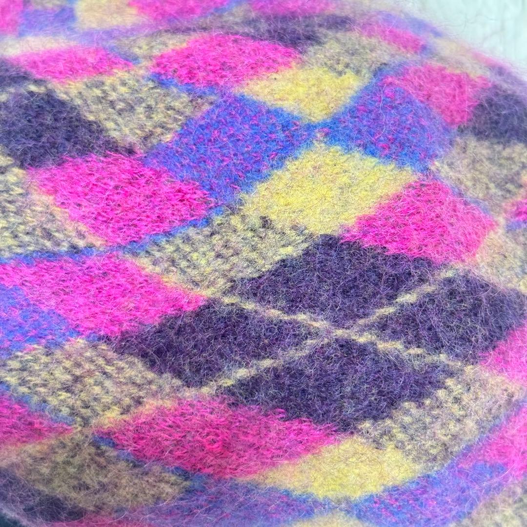 Vivienne Westwood ポンポン付き チェック ベレー帽 オーブ