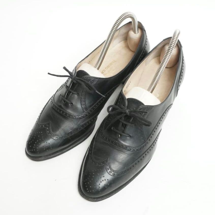 タニノクリスチー ローファー パンプス ヒール メダリオン 6 1/2 23.5