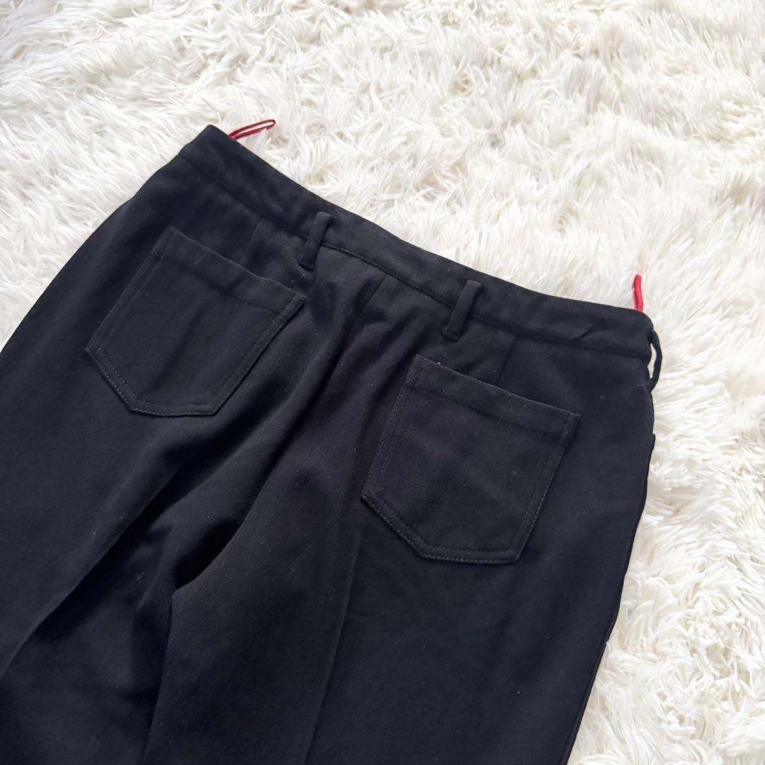 美品✨PRADA SPORT ウールスラックス ブラック　赤ロゴ