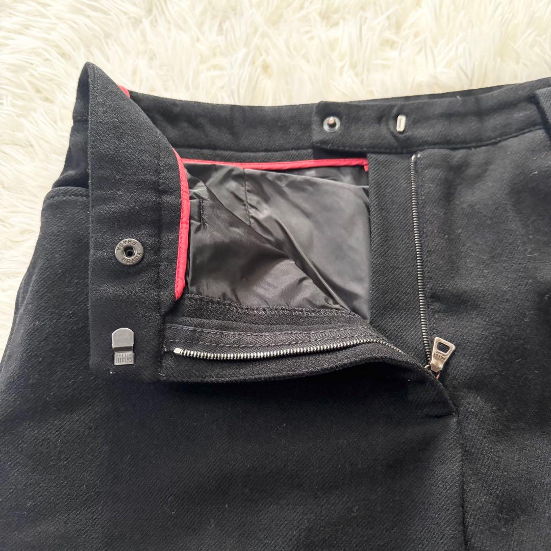 美品✨PRADA SPORT ウールスラックス ブラック　赤ロゴ