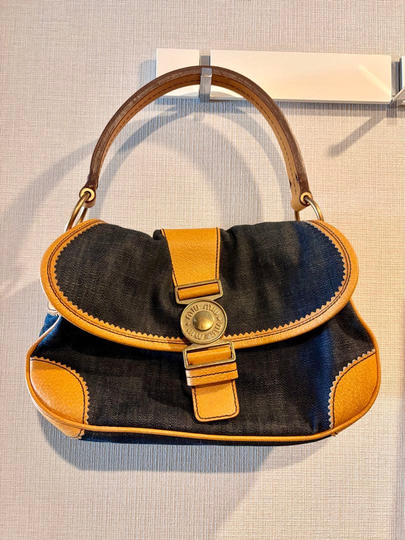 ル*フ様 【miumiu】イタリア製・デニム異素材コンビバッグ