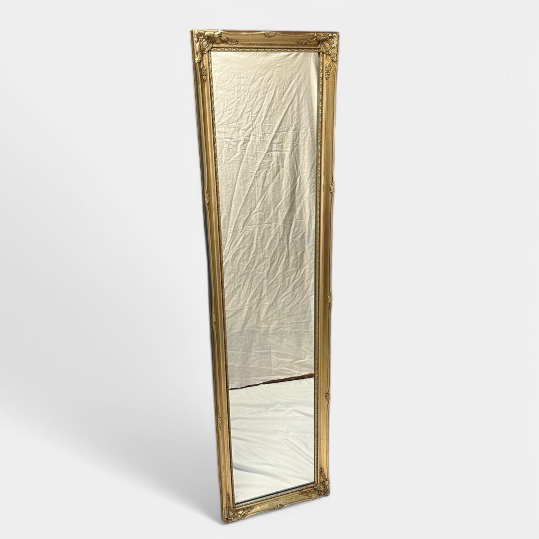アンティーク調 ゴージャス ミラー 全身 姿見 立掛け 幅41cm