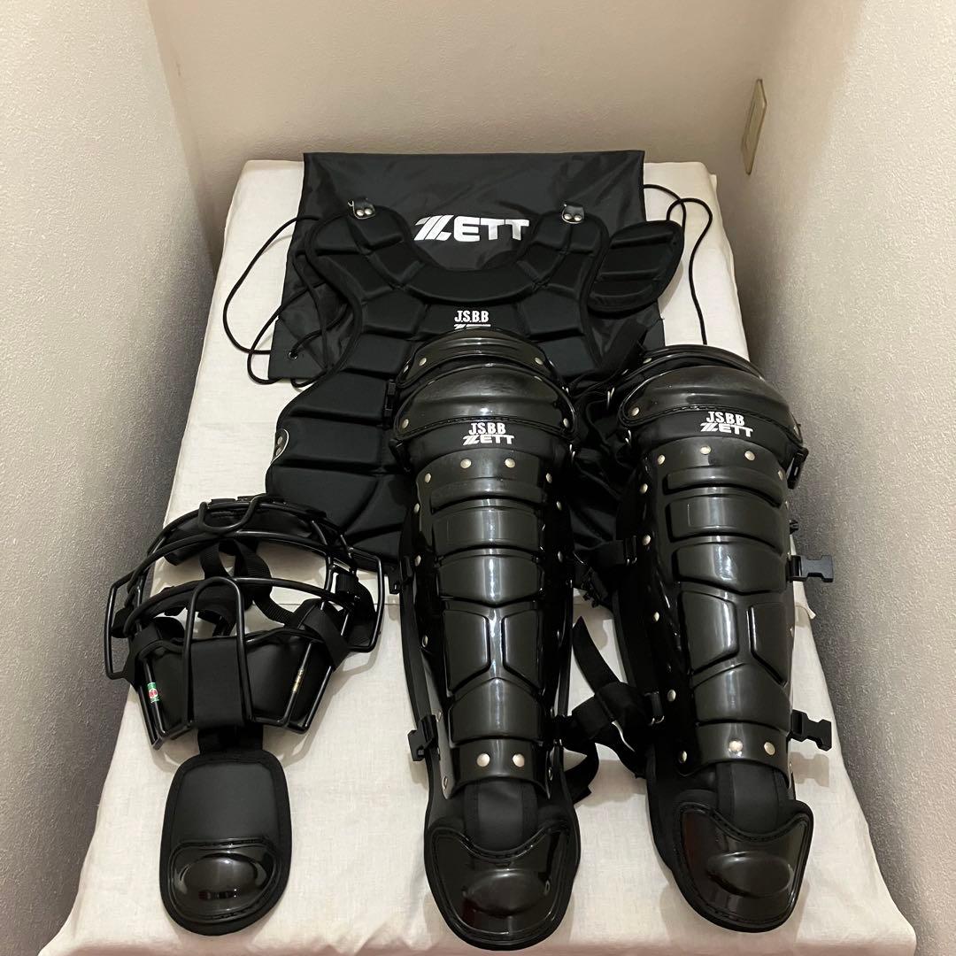 美品 ZETT JSBB 軟式用 キャッチャー 防具 セット ブラック　黒　くろ