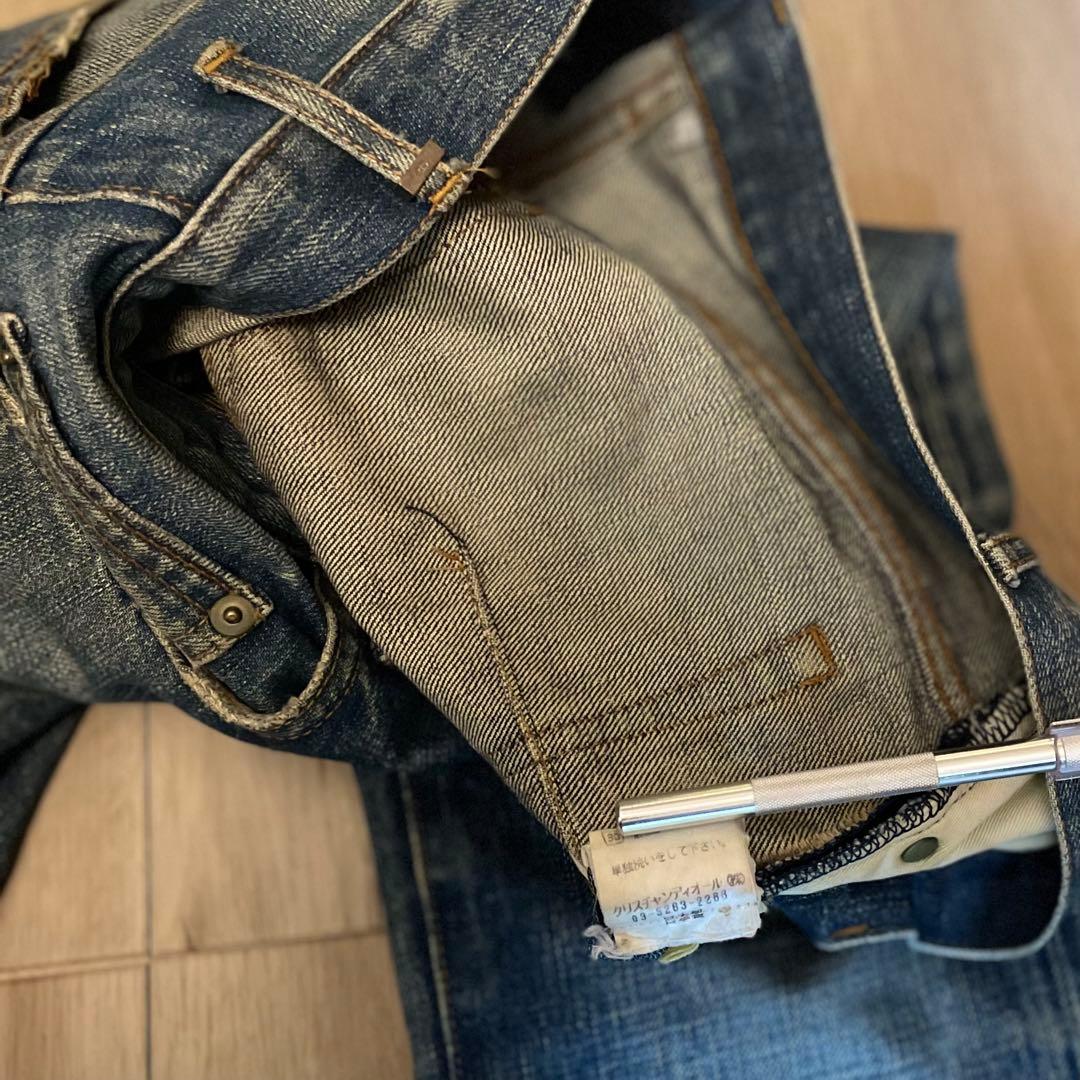 ディオールオム エディ期 06SS 爪痕加工デニムパンツ clawmark