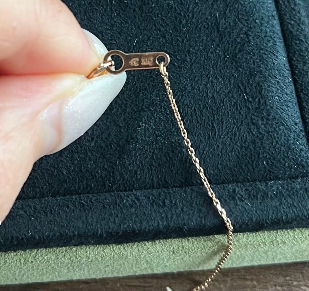 【美品】 4℃ K10PG 1粒ダイヤモンドネックレス プレゼント