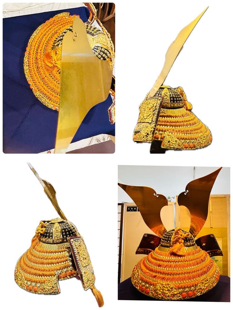 平安武久作　智尚　20号　飾兜　五月人形　正絹緋糸緘　本金箔押　唐櫃