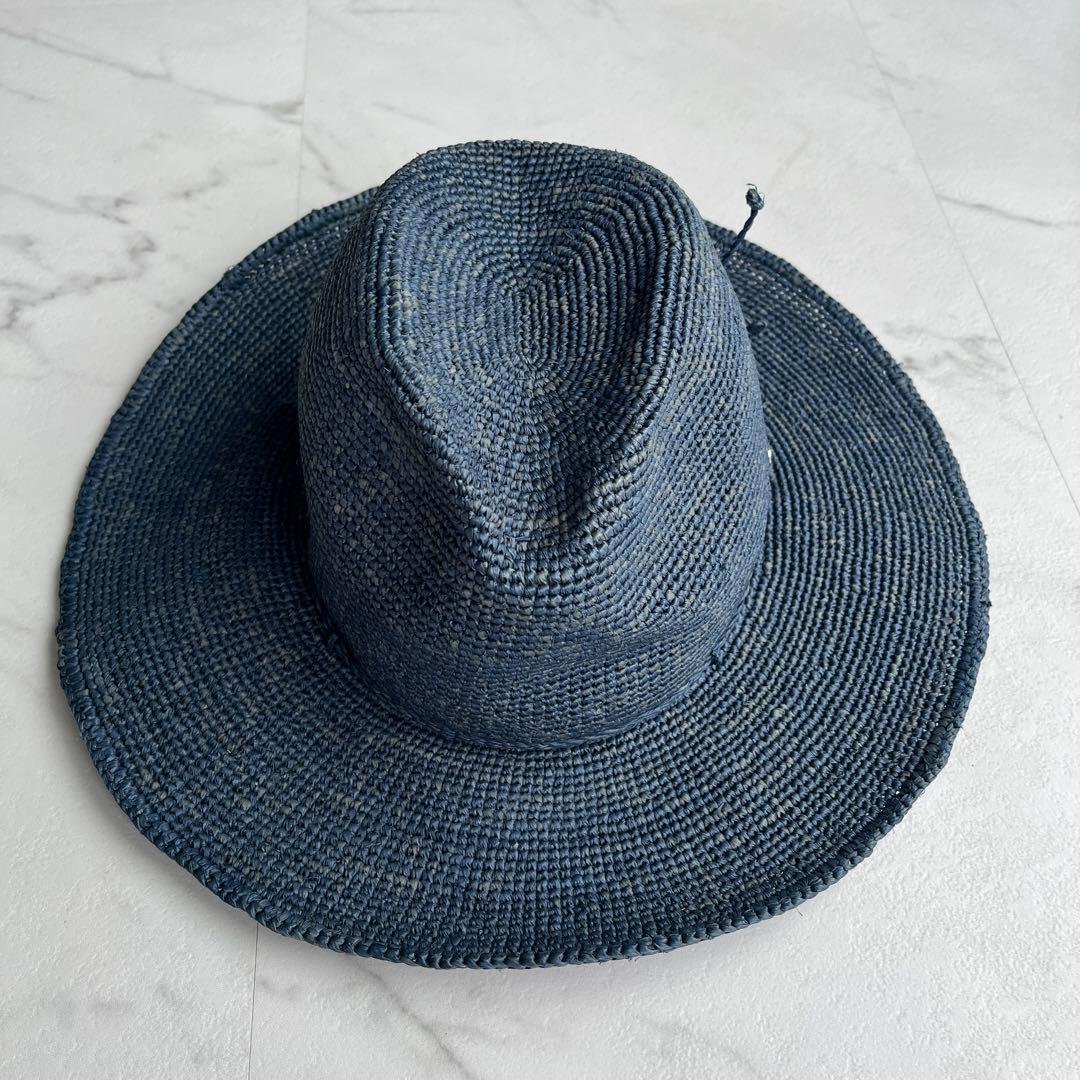 ヘレンカミンスキー　ネイビーグレー　ラフィアハット