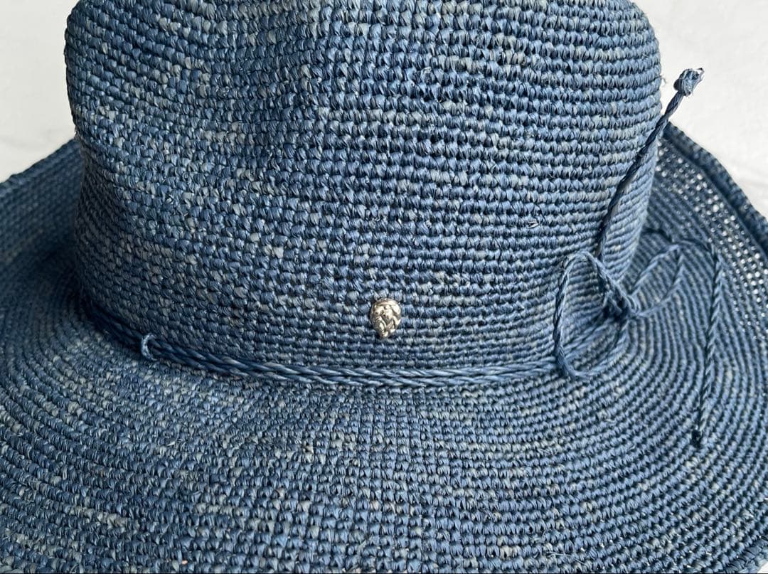 ヘレンカミンスキー　ネイビーグレー　ラフィアハット