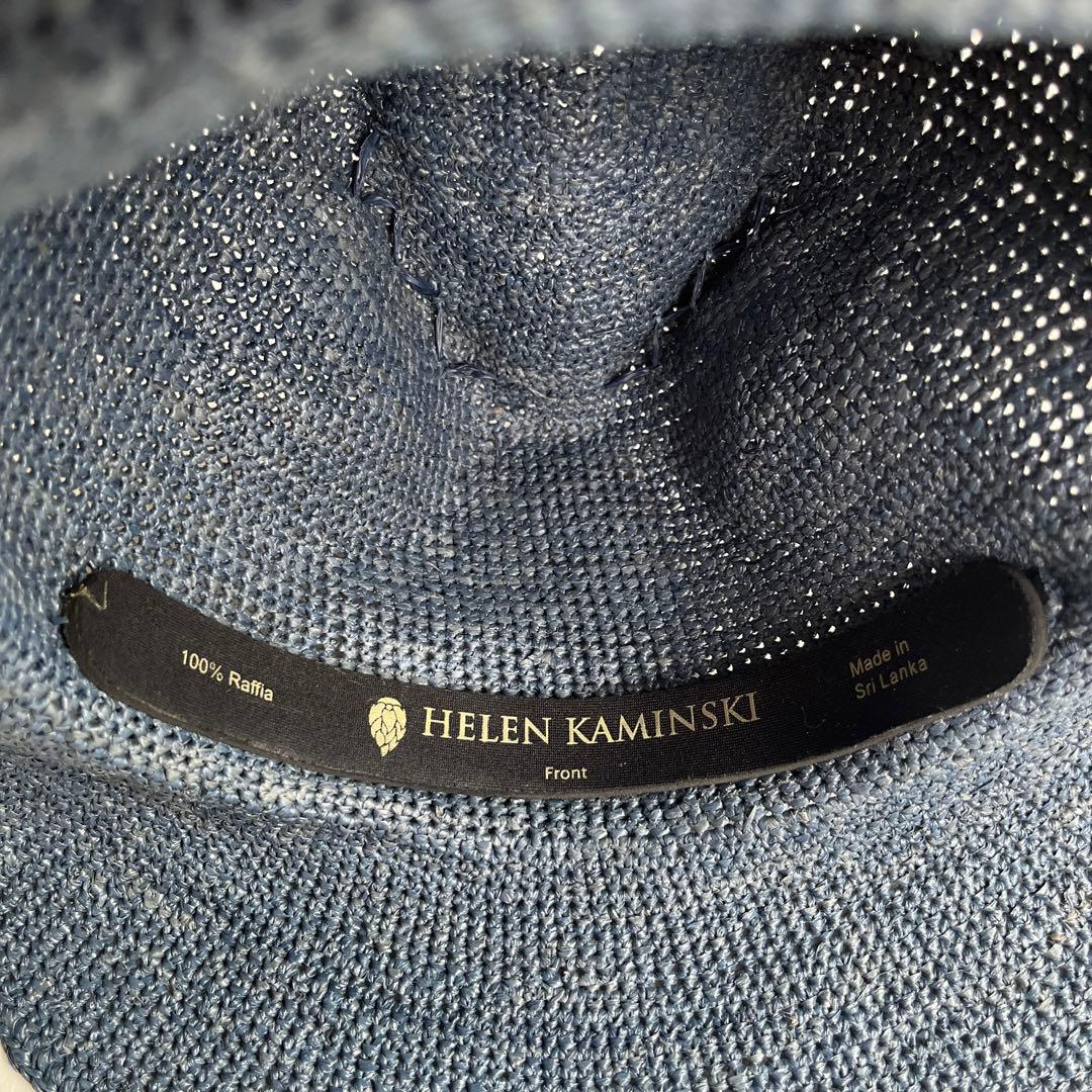 ヘレンカミンスキー　ネイビーグレー　ラフィアハット