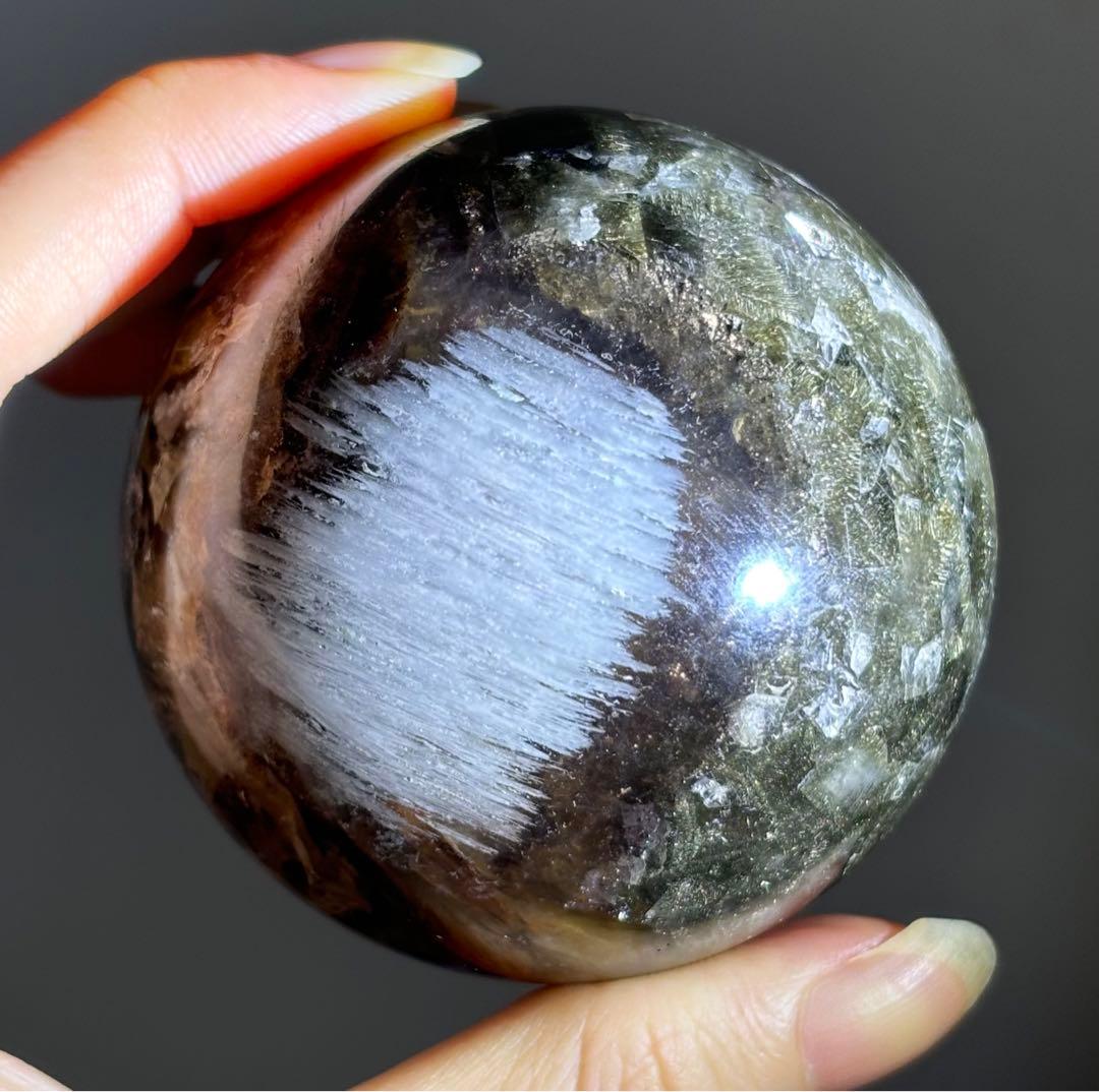 凄くレア　高品質　ルチル　フローライト　パイライト　共生　スフィア