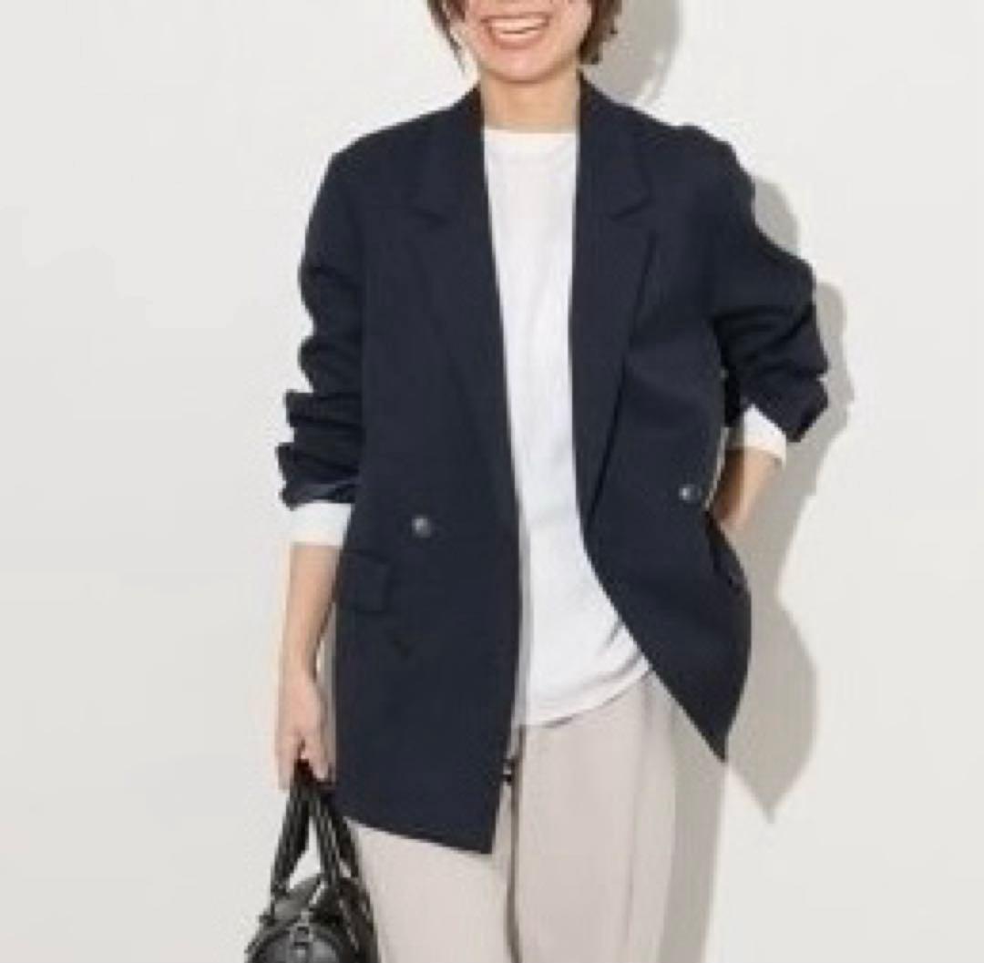 【最終価格】新品 ダブルフロントテーラードジャケット size38 ネイビー