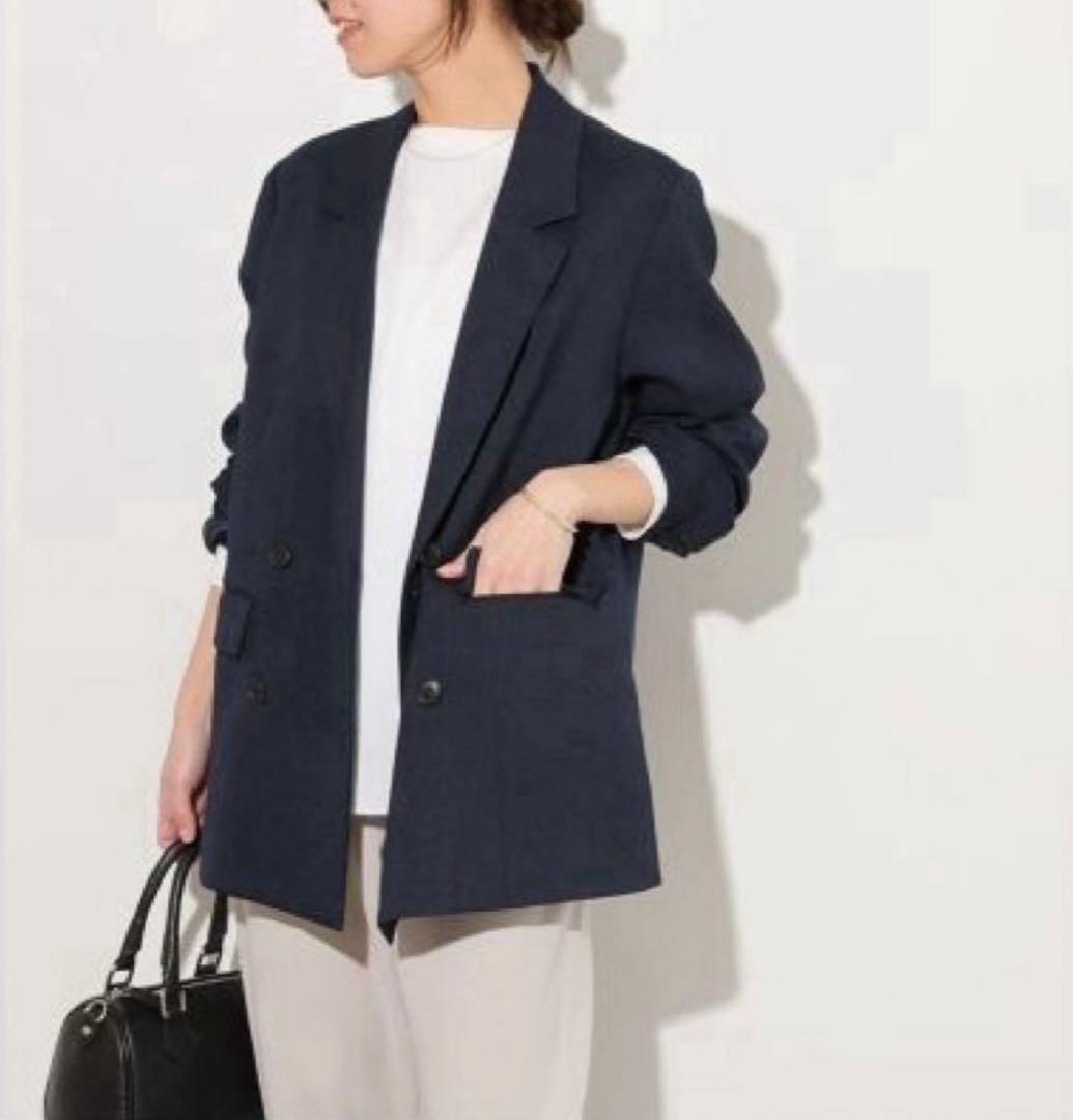 【最終価格】新品 ダブルフロントテーラードジャケット size38 ネイビー
