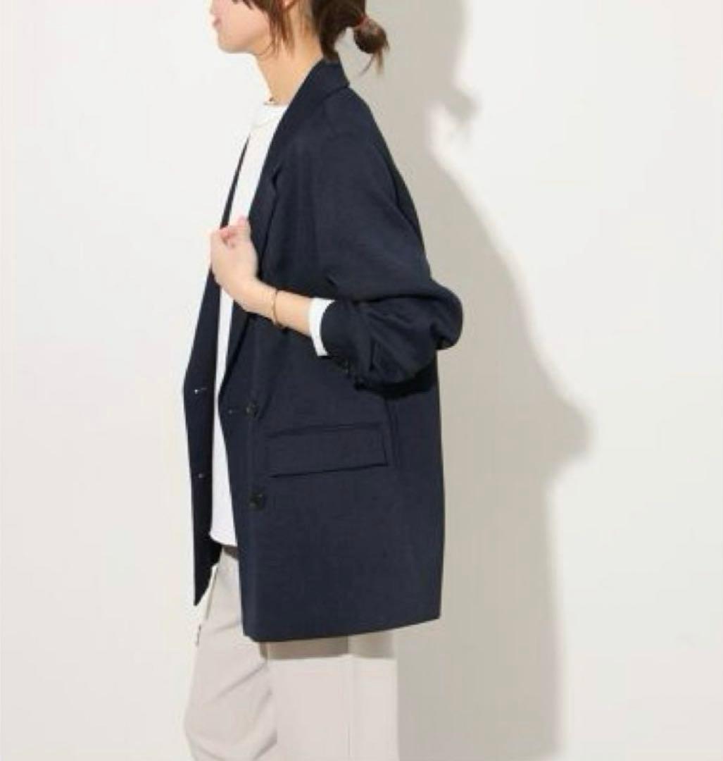 【最終価格】新品 ダブルフロントテーラードジャケット size38 ネイビー