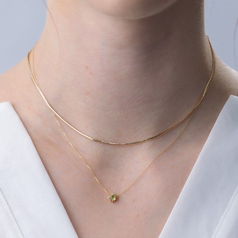 スタージュエリー　K10　ヘリンボーン　ムーンセッティング　ダイヤ　ネックレス