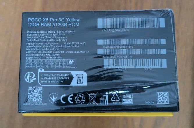 poco x6 pro 12GB.512GB グローバルほぼ未使用