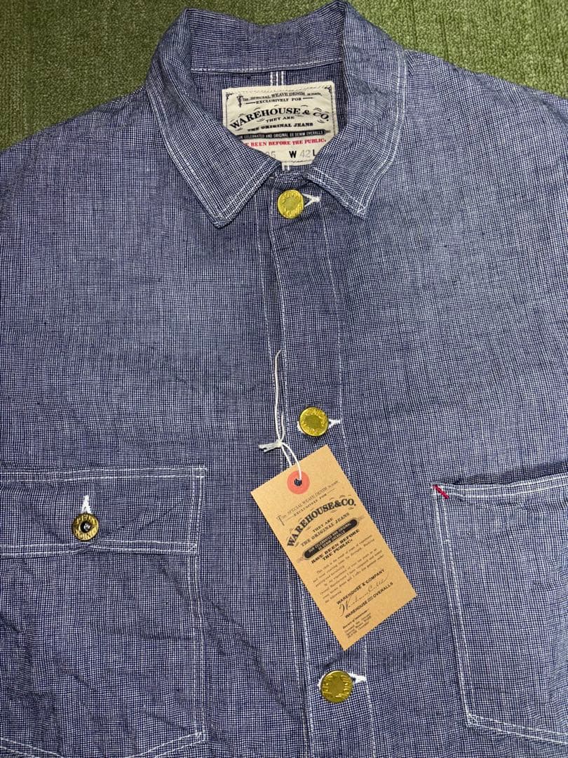ジャケット・アウター WAREHOUSE 2195 INDIGO PINCHECK COVERALL