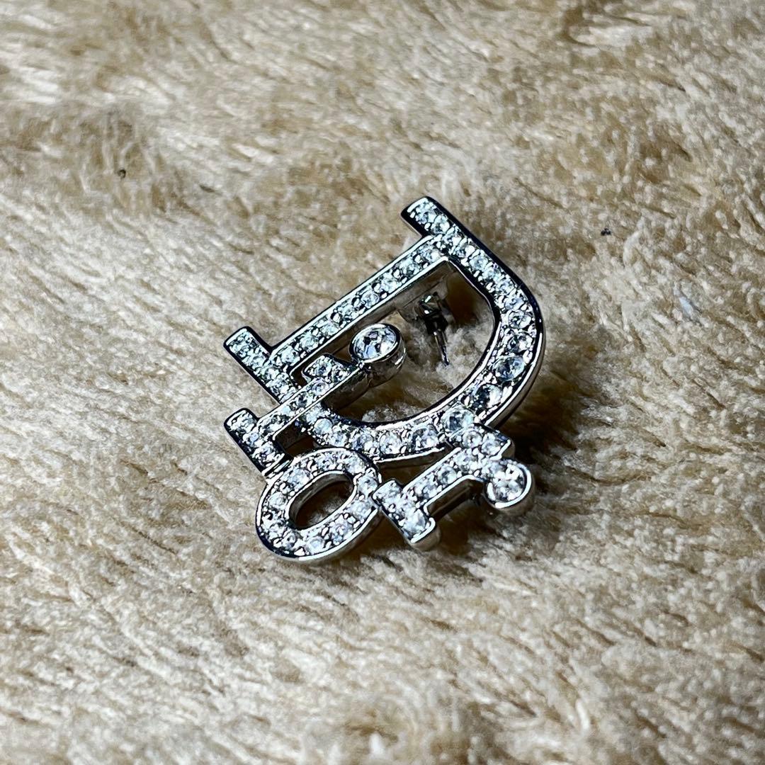 Christian Dior ピンブローチ ラインストーン Dior ロゴ