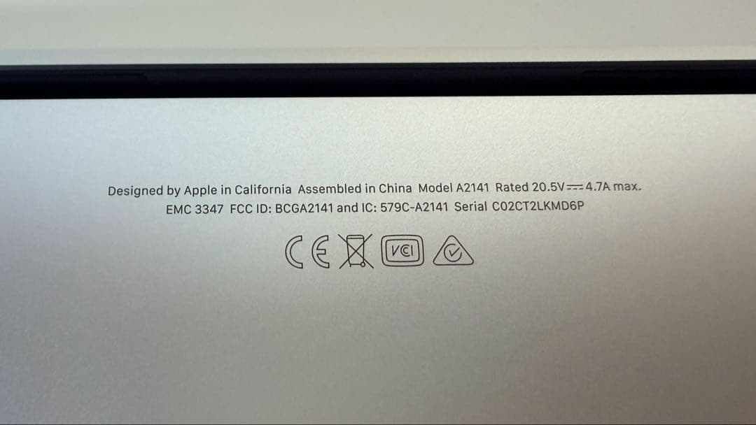 Apple MacBook Pro 16インチ 2019 A2141 ジャンク