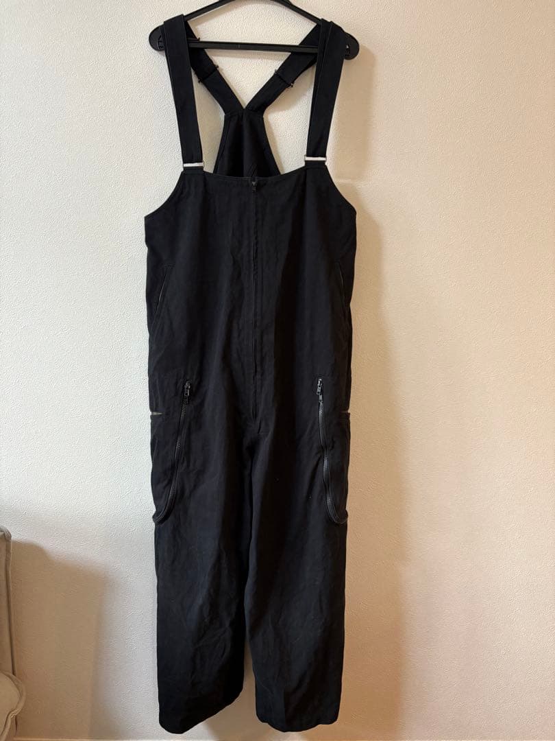 S'YTE コットン/ヘンプ ツイル オーバーオール ブラック　ヨウジヤマモト