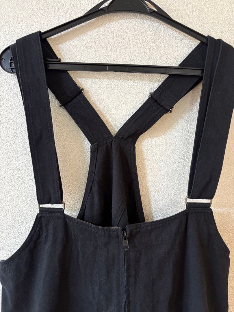 S'YTE コットン/ヘンプ ツイル オーバーオール ブラック　ヨウジヤマモト