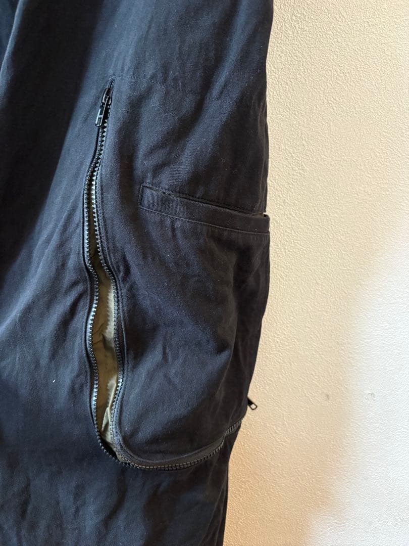 S'YTE コットン/ヘンプ ツイル オーバーオール ブラック　ヨウジヤマモト