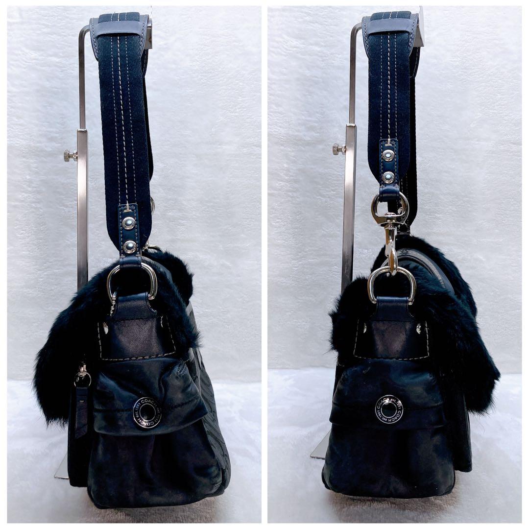 ✨美品✨COACH コーチ ラビットファー ワンショルダーバッグ y2k ロゴ