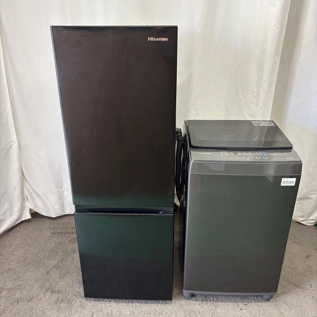 52⭕️冷蔵庫　洗濯機　黒　一人暮らしセット　安い　綺麗　設置無料　25年　大きめ