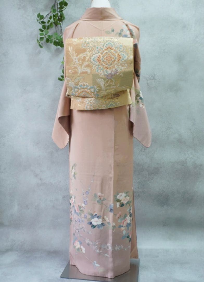 訪問着フルセット　正絹　落款　卒業式　入学式　【訪問着、袋帯、帯締め、帯揚げ】
