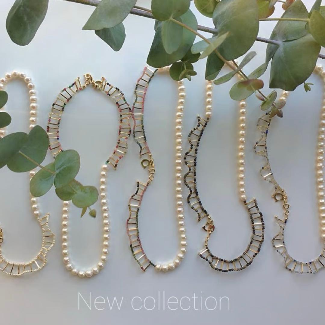 CAD パール　バックフリル　ネックレス