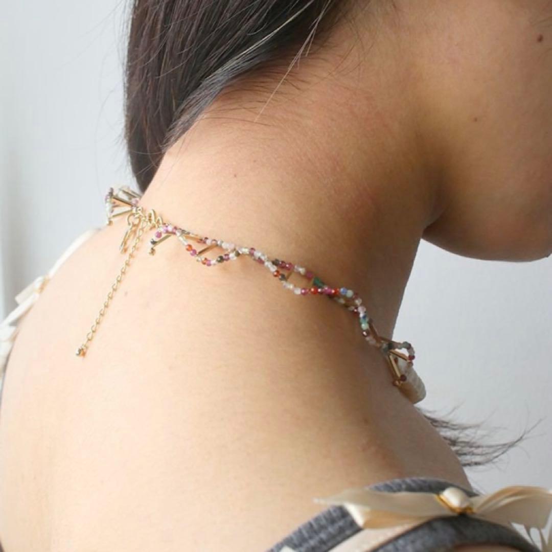 CAD パール　バックフリル　ネックレス