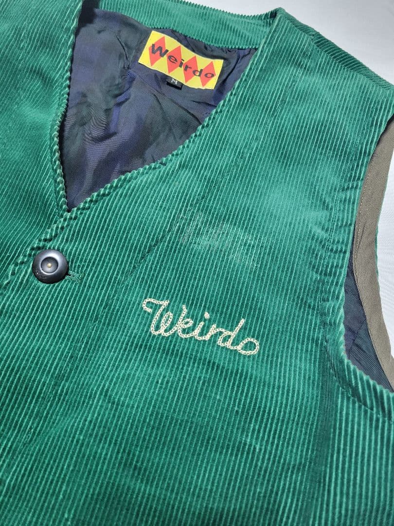 Weirdo コーデュロイ ベスト M glad hand グリーン