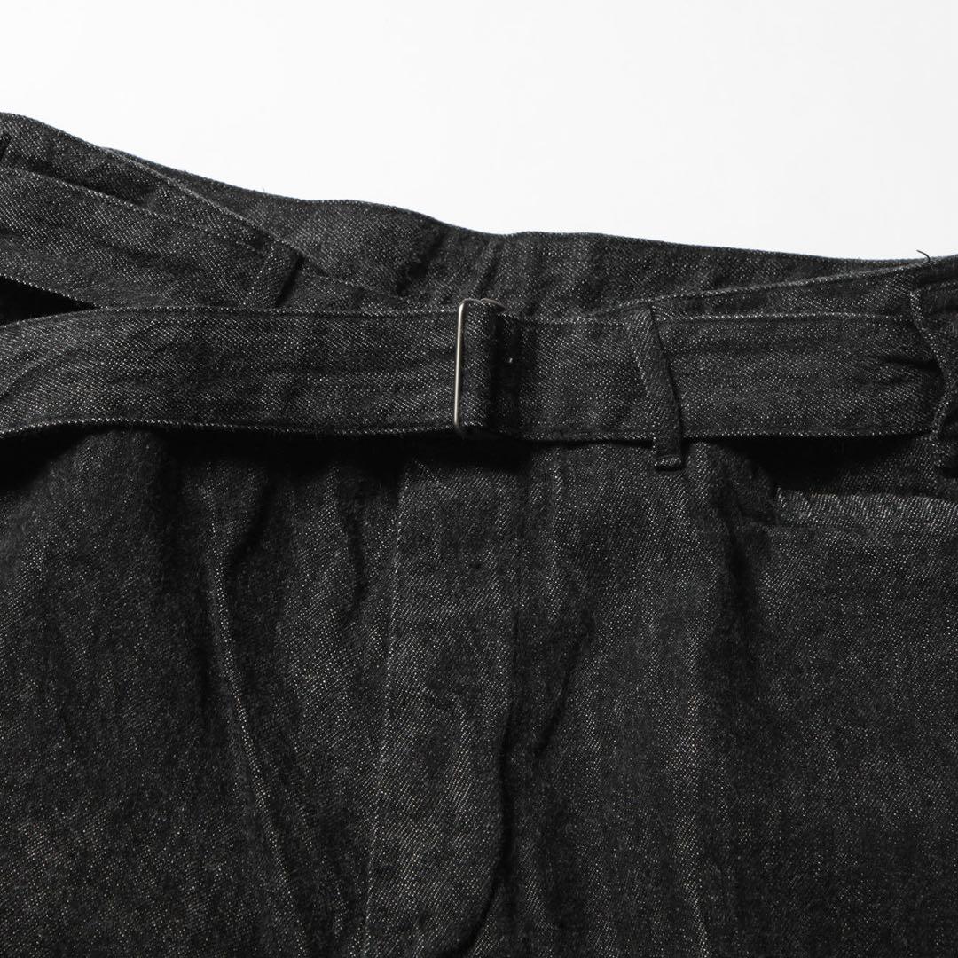 (希少サイズ1)comoli コモリ ベルテッドデニム デニム ブラックエクリュ