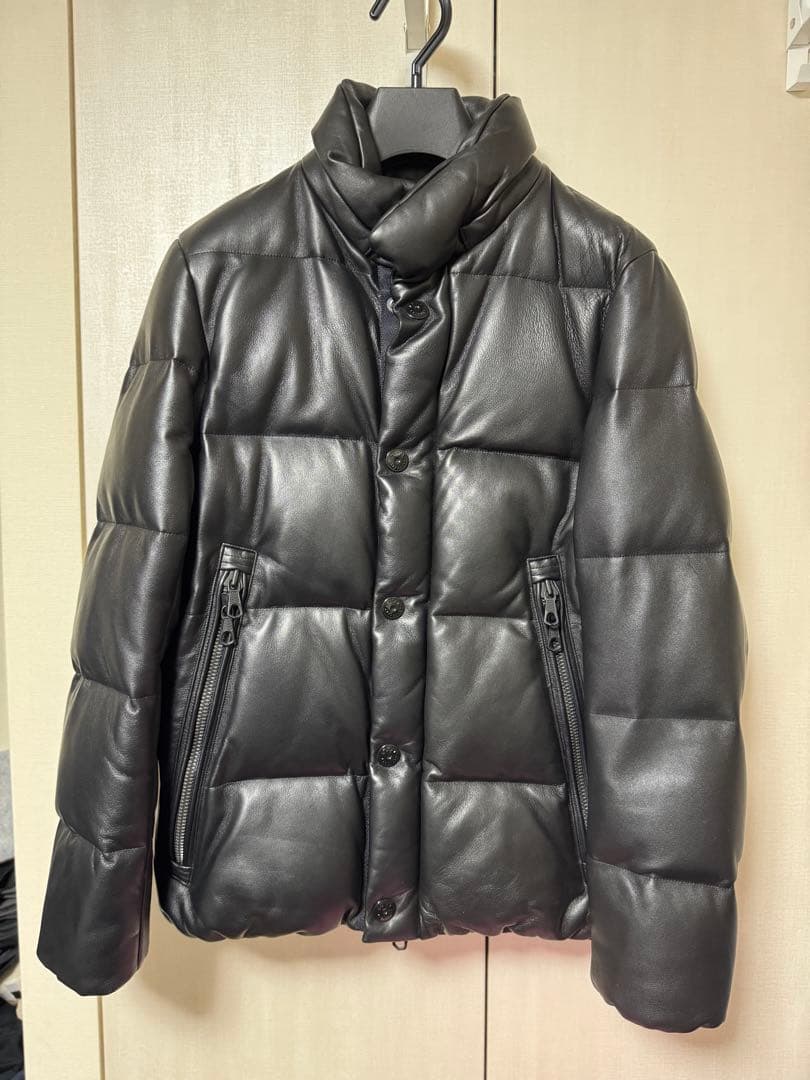 美品　ナノユニバース　ラムレザーダウンジャケット　Sサイズ