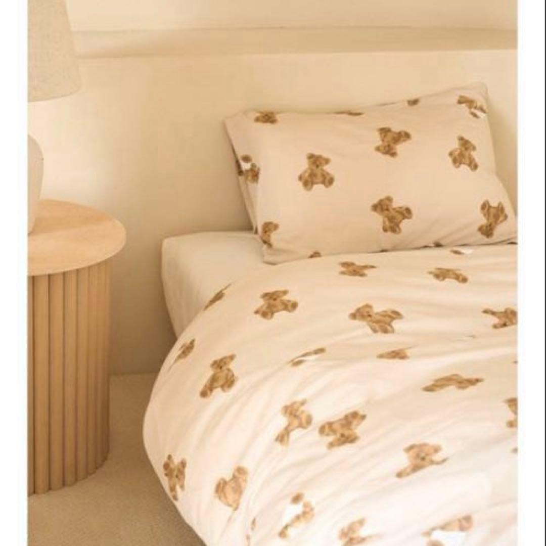 ジェラートピケ　スリープ　ベア柄2点セットS(シングル) ジェラピケ ベージュ