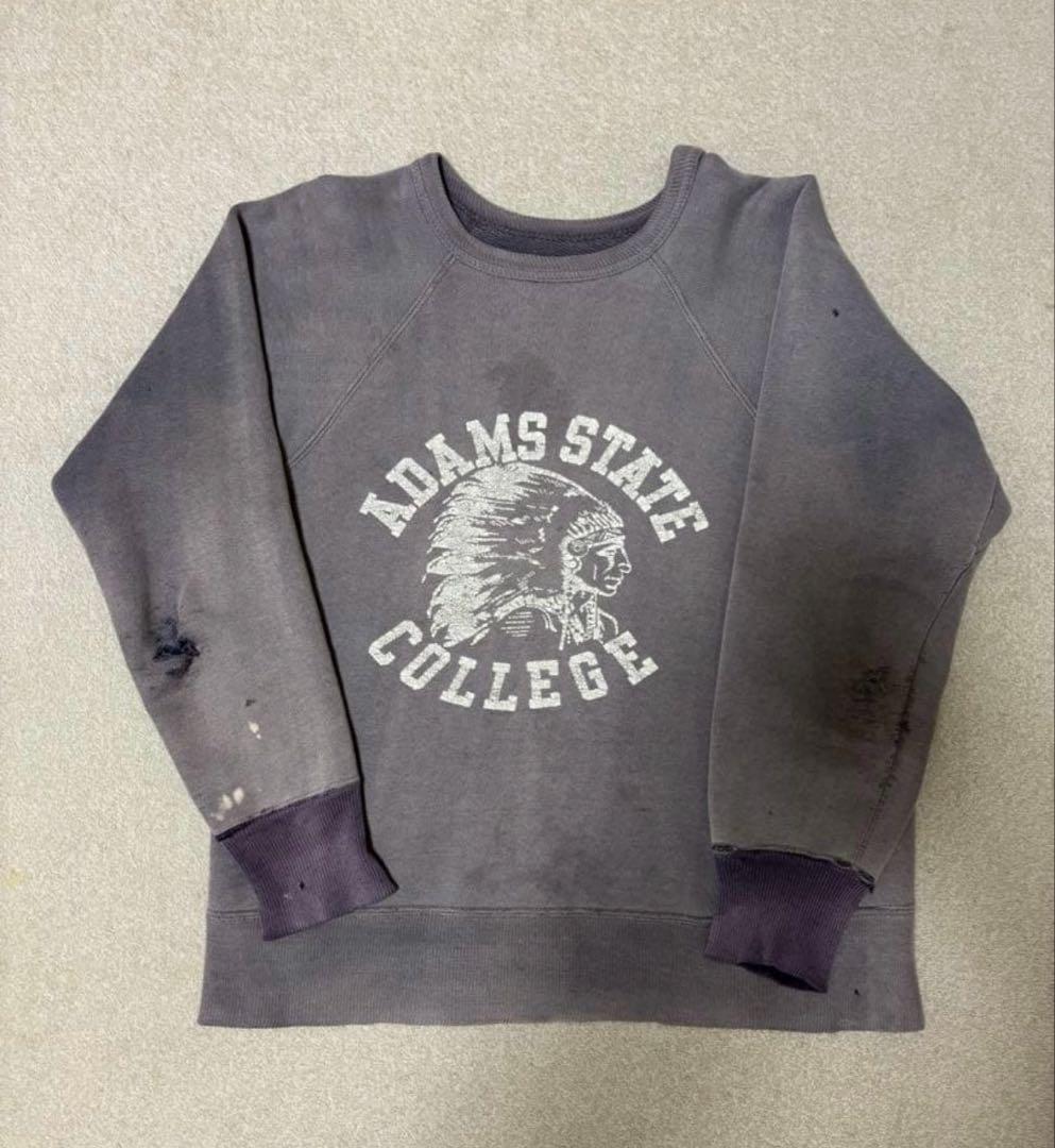 は*き様 スペシャル50s60s スウェット インディアンヘッド 2トーン 茄子