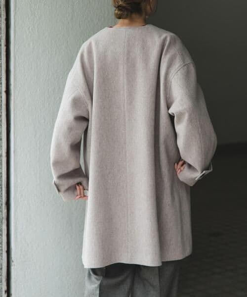 FORK&SPOON　ウールノーカラーコート