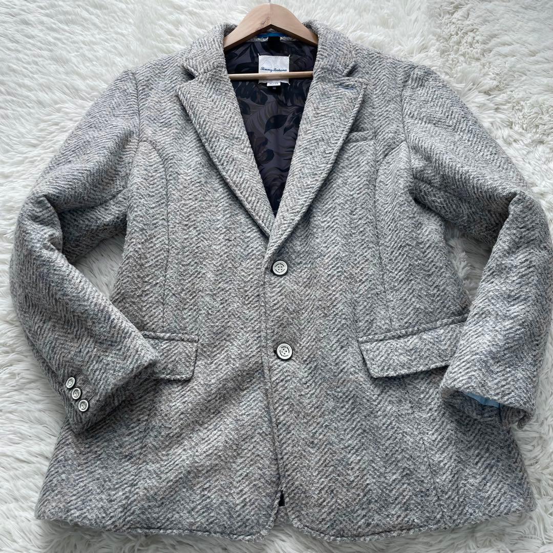 極美品✨トミーバハマ　テーラードジャケット　肉厚ダウン　ヘリンボーン　裏地　XL