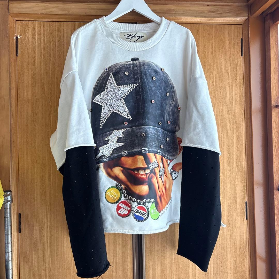 完売品　BKYS RHINESTONE SUNNY UP LS TEE XL