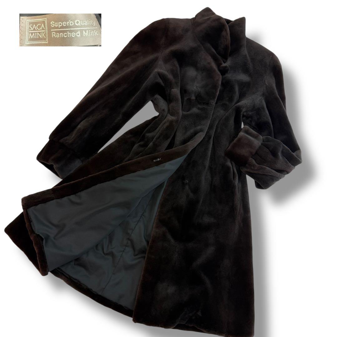 サガミンク 2003 毛皮 リアルファーコート シェアードミンク ロング