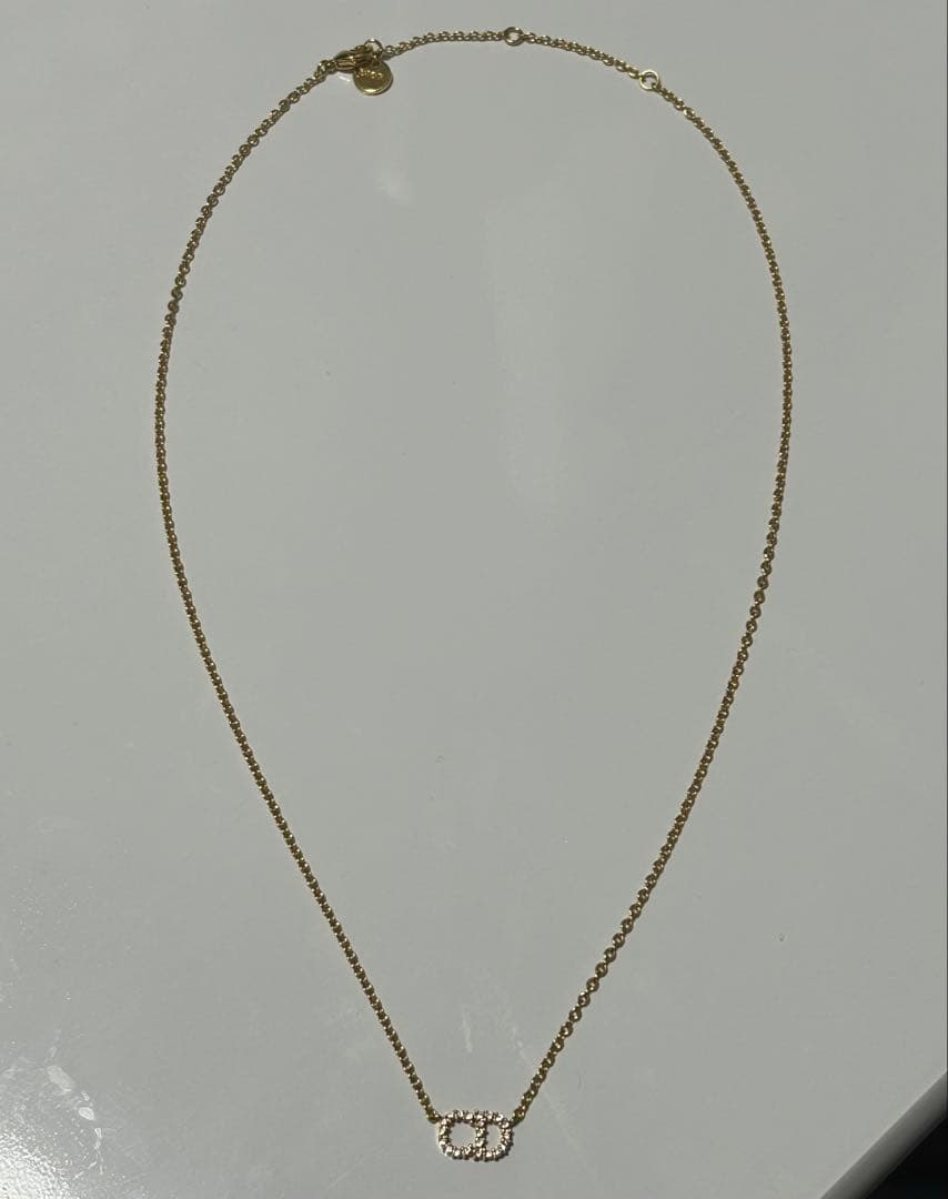 Christian Dior ゴールド ダブルリング ネックレス