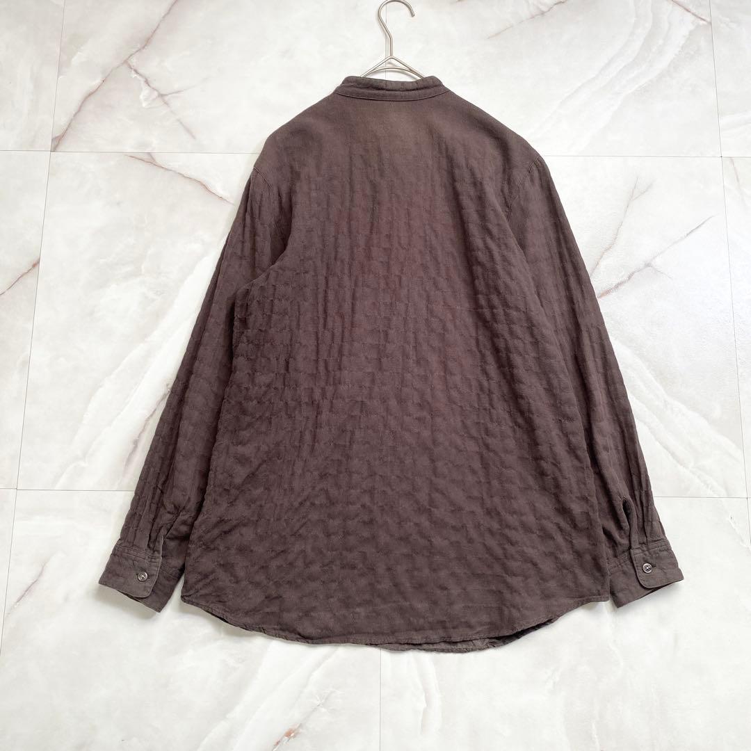 A18443 マドモアゼルノンノン スタンドカラーピンタックブラウス 茶系 38