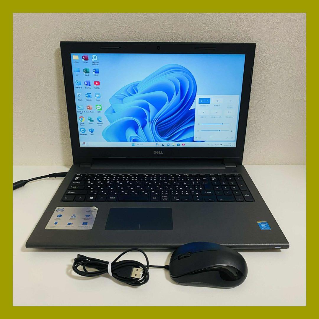 Y53 Dellノートパソコン i5メモリ8G高速Windows11オフィス付き