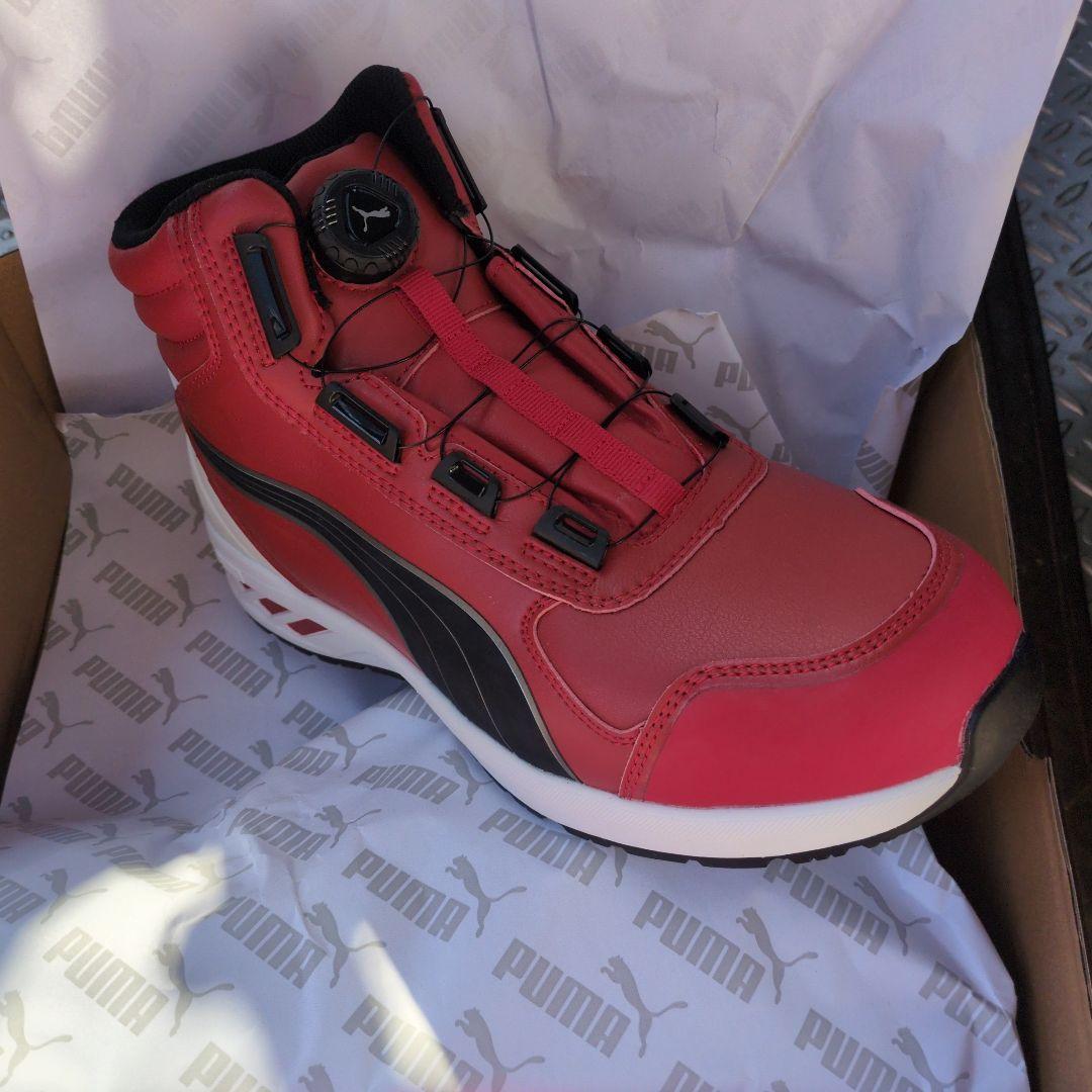 Puma レッド ハイカット安全靴 27cm