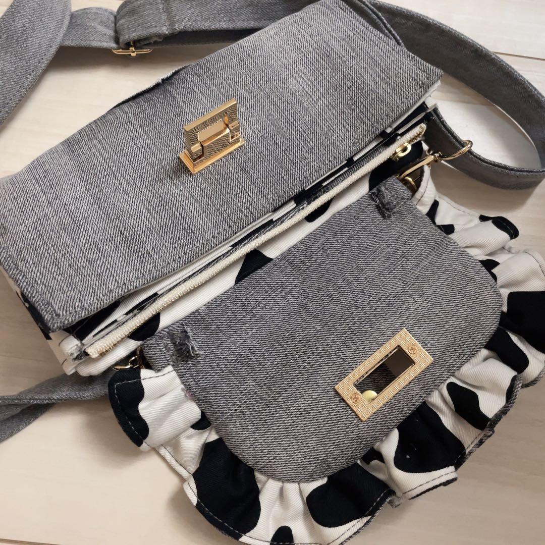 デニム リメイク フリル ウォレット ショルダー