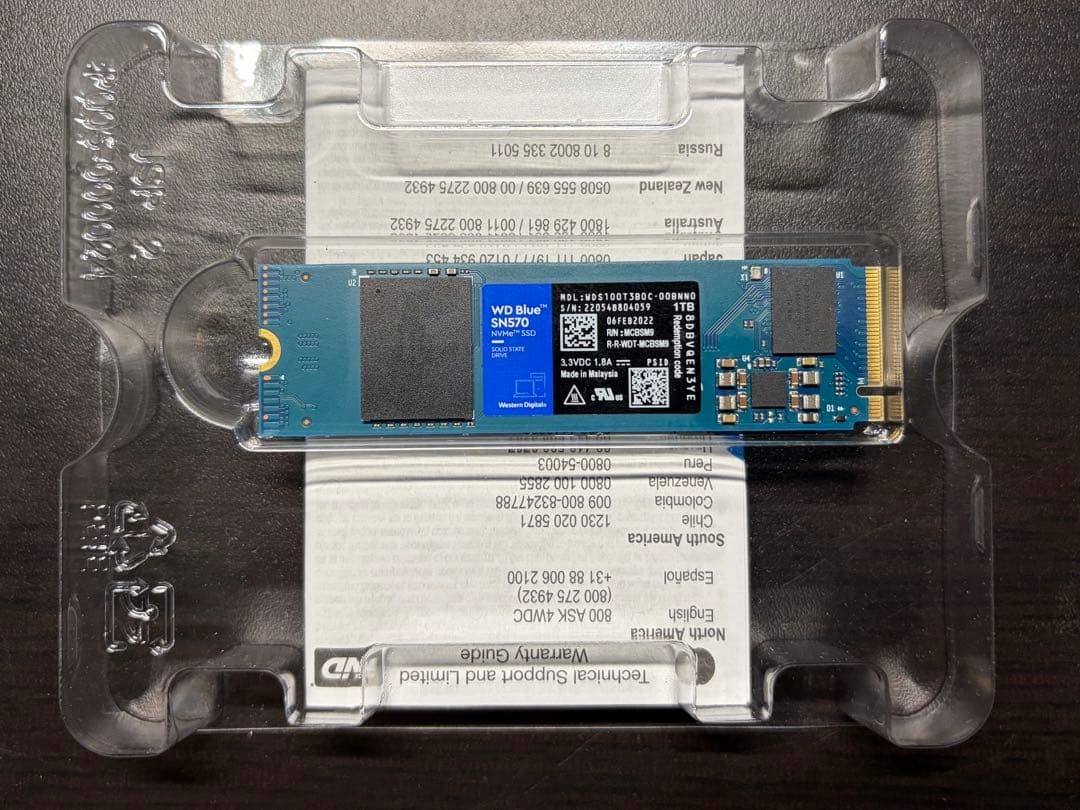 内蔵型SSD WD Blue SN570 1TB NVMe SSD M.2 2280